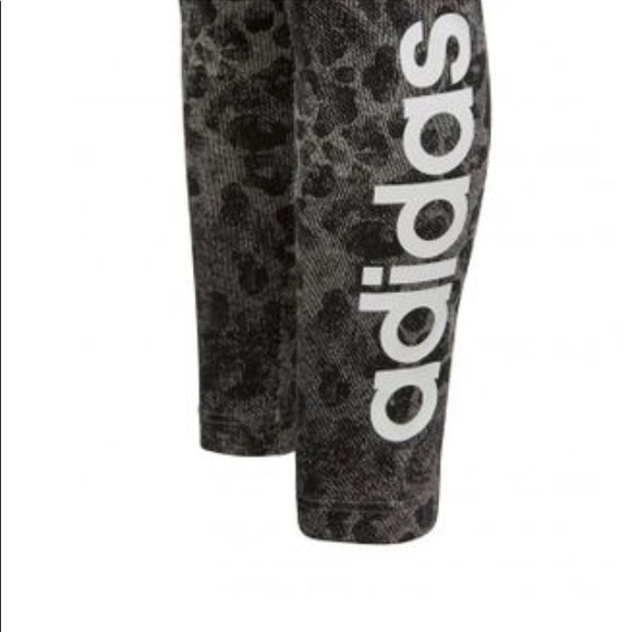 ADIDAS Performance LEOFLAGE LEOPARD PRINT LEGGINGS Girls Sz M (11-12 Year) - Picture 5 of 6